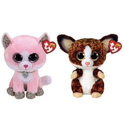 Foto van Ty - knuffel - beanie buddy - fiona pink cat & bush baby galago