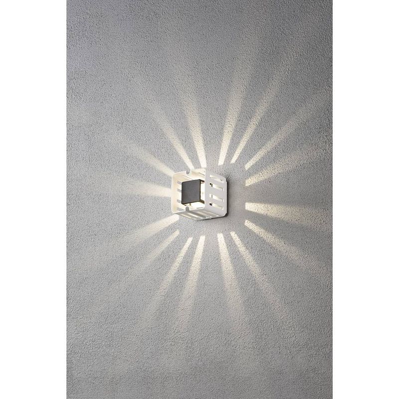 Foto van Konstsmide pescara 7978-250 led-buitenlamp (wand) energielabel: f (a - g) led led vast ingebouwd 3 w wit, zwart