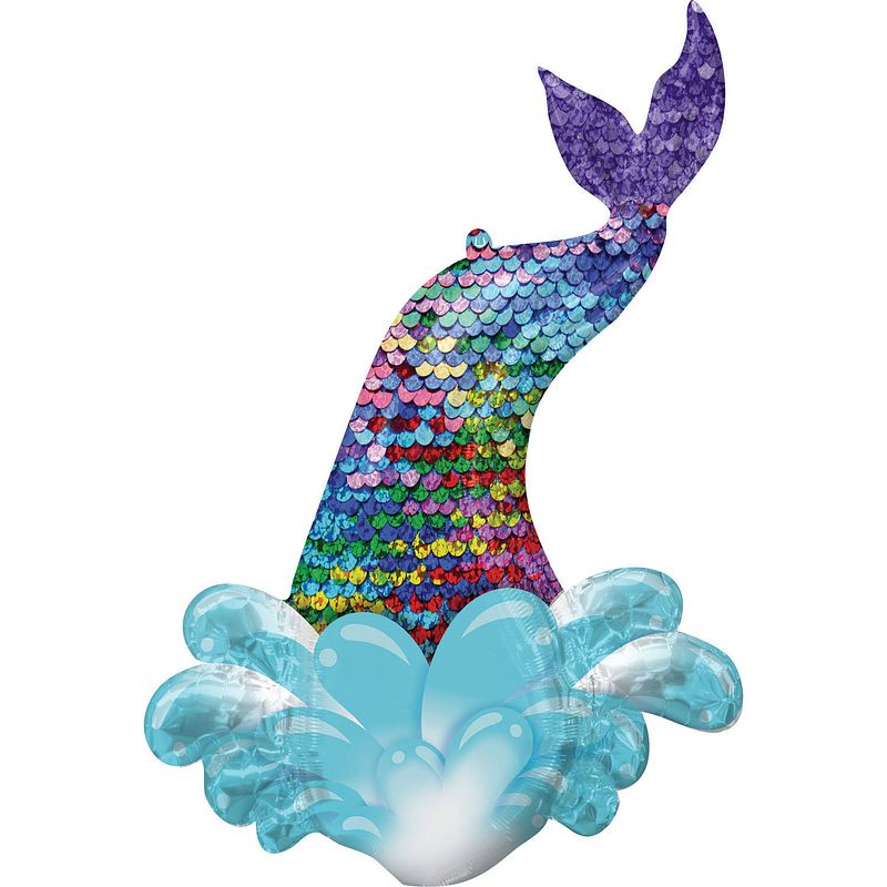 Foto van Amscan ballon sup. shape mermaid sequin tail 68 x 99 cm folie