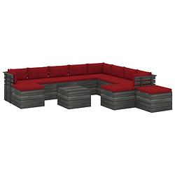 Foto van Vidaxl 12-delige loungeset met kussens pallet massief grenenhout