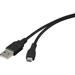 Foto van Renkforce usb-kabel usb 3.2 gen1 (usb 3.0 / usb 3.1 gen1) usb-a stekker, usb-micro-b stekker 1.00 m zwart vergulde steekcontacten rf-4316220