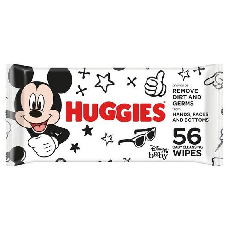 Foto van Huggies - billendoekjes - all over clean - mickey mouse - 1 x 56 - 56 stuks