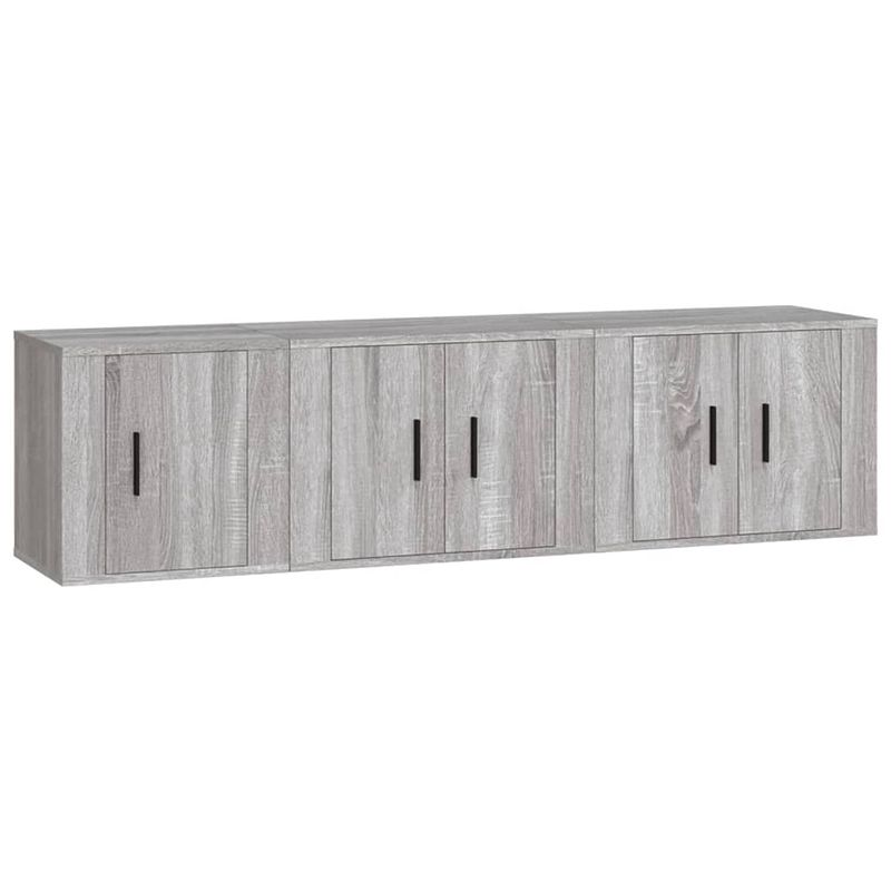 Foto van The living store televisiekastenset - klassiek - tv-meubel - 57x34.5x40cm + 40x34.5x40cm - kleur- grijs sonoma eiken -