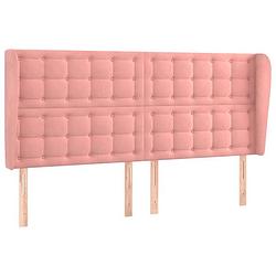 Foto van Vidaxl hoofdbord met randen 163x23x118/128 cm fluweel roze