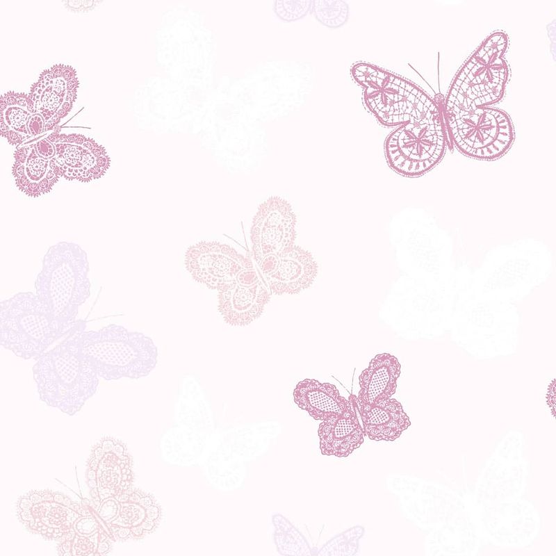 Foto van Kids at home behang butterfly roze 100114