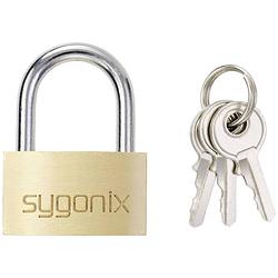 Foto van Sygonix sy-5045288 hangslot 29.8 mm verschillend sluitend goud-geel sleutelslot