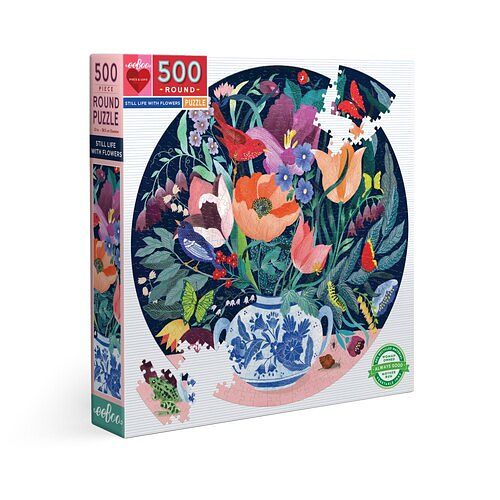 Foto van Eeboo - still life with flowers rond (500 stukjes) - puzzel;puzzel (0689196511240)