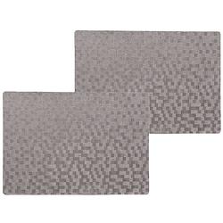 Foto van 4x stuks stevige luxe tafel placemats stones grijs 30 x 43 cm - placemats