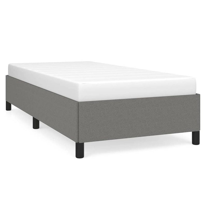 Foto van The living store bedframe donkergrijs - 203 x 93 x 35 cm - ademend en duurzaam - ondersteunende poten - multiplex