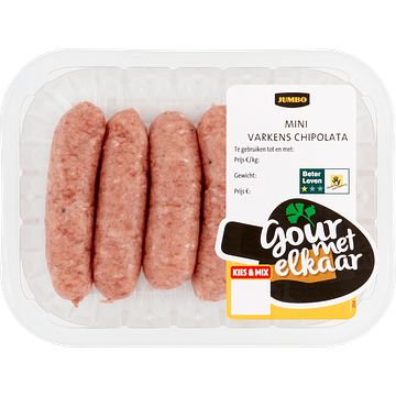 Foto van Jumbo mini varkenschipolata 200g