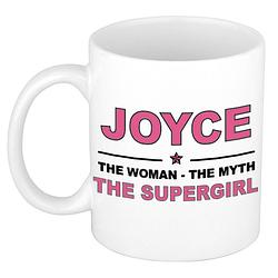 Foto van Joyce the woman, the myth the supergirl cadeau koffie mok / thee beker 300 ml - naam mokken