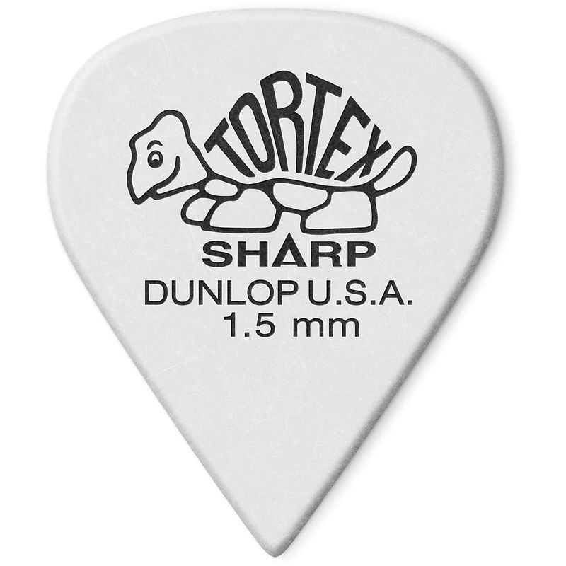 Foto van Dunlop 412p150 tortex sharp pick 1.50 mm plectrumset (12 stuks)