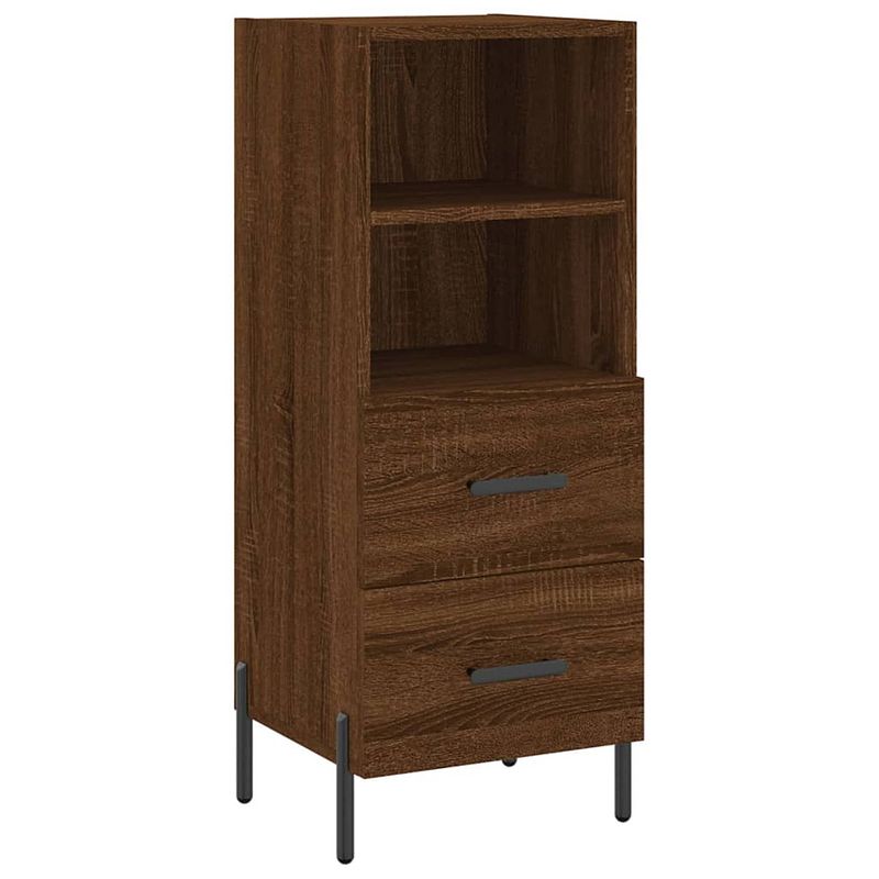 Foto van Vidaxl dressoir 34,5x34x90 cm bewerkt hout bruineikenkleurig