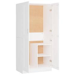 Foto van The living store kledingkast compact - bewerkt hout - 82.5 x 51.5 x 180 cm - wit