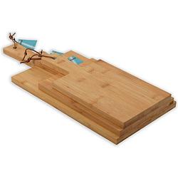 Foto van Set van 3 stuks bamboe houten snijplanken - s-30x15cm -m-35x17cm -45x19cm