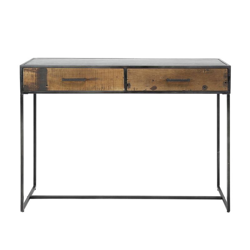 Foto van Dimehouse sidetable industrieel hout charlie - zwart metaal