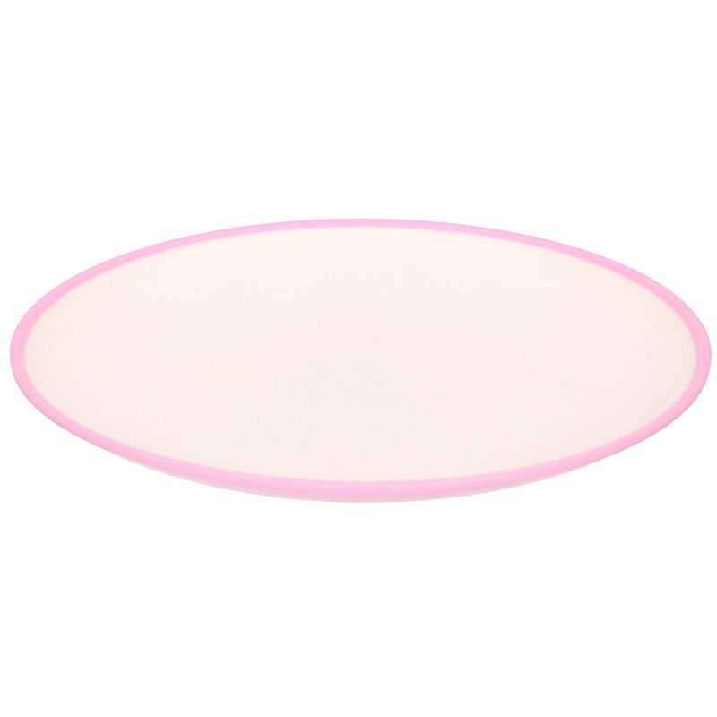 Foto van Onbreekbare kunststof/melamine roze ontbijt bordjes 28 cm voor outdoor/camping - campingborden