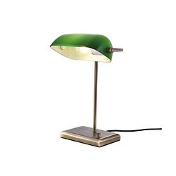 Foto van Lamponline tafellamp bankers h 37 cm brons groen