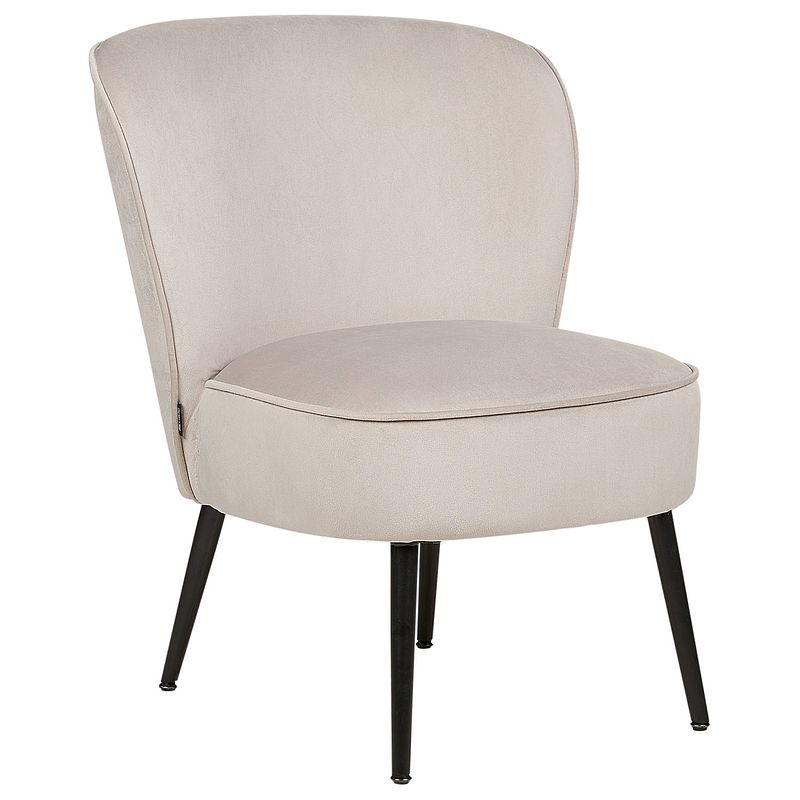 Foto van Beliani voss - fauteuil-beige-fluweel