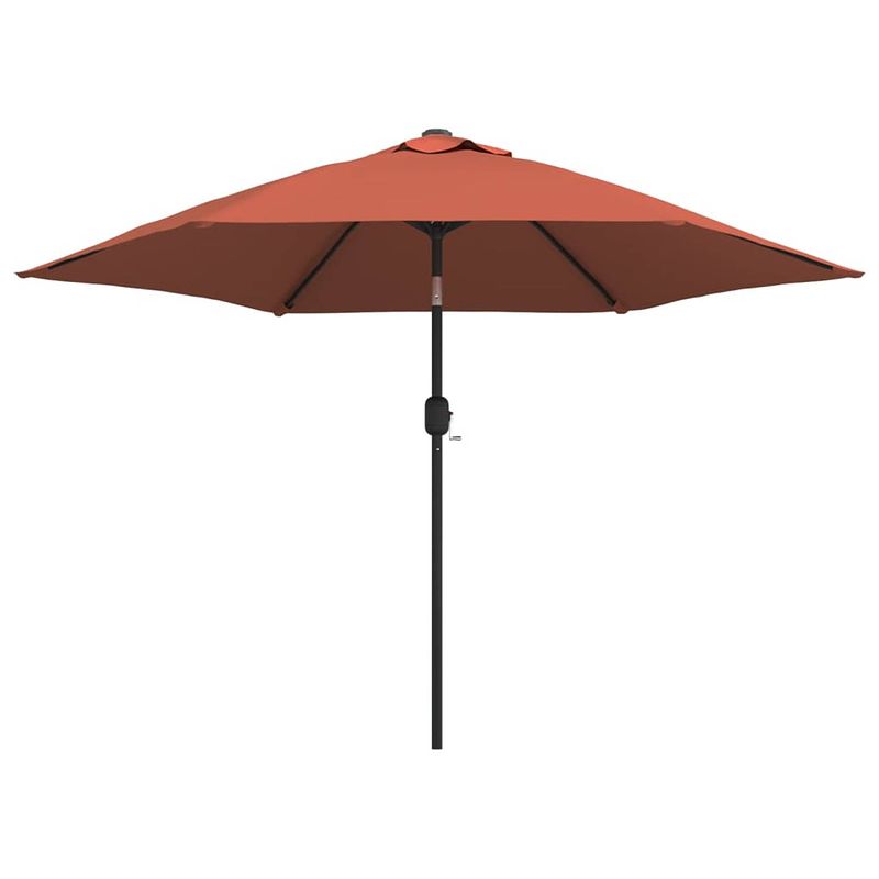 Foto van Vidaxl parasol met led-verlichting en stalen paal 300 cm terracotta