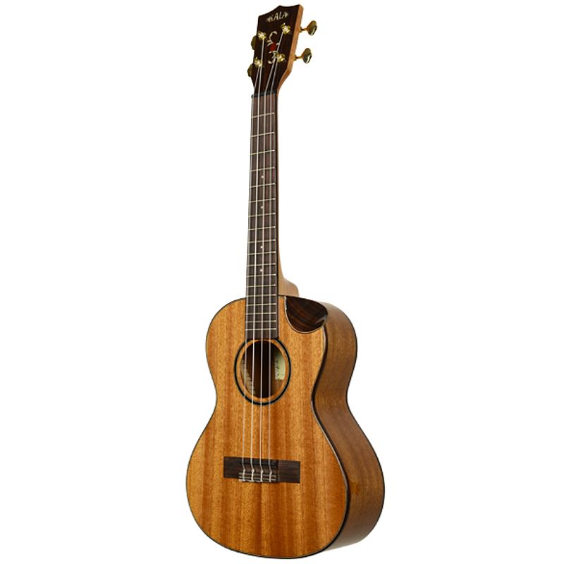 Foto van Kala tenor scallop cutaway mahogany ukelele met koffer