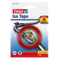 Foto van 3x tesa isolatie tape op rol rood 10 mtr x 1,5 cm - tape (klussen)