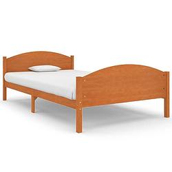 Foto van The living store bedframe grenenhout 206x125.5x73.5 cm - honingbruin