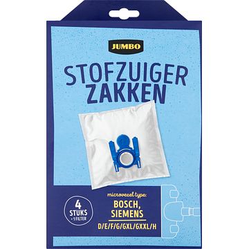 Foto van Jumbo stofzuigerzakken met filter 4 stuks