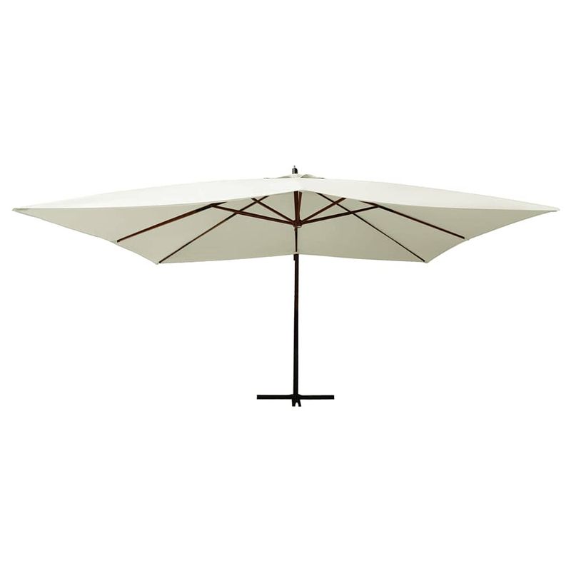 Foto van The living store zweefparasol - praktisch - tuinmeubelen - afmeting- 400 x 300 cm - kleur- zandwit