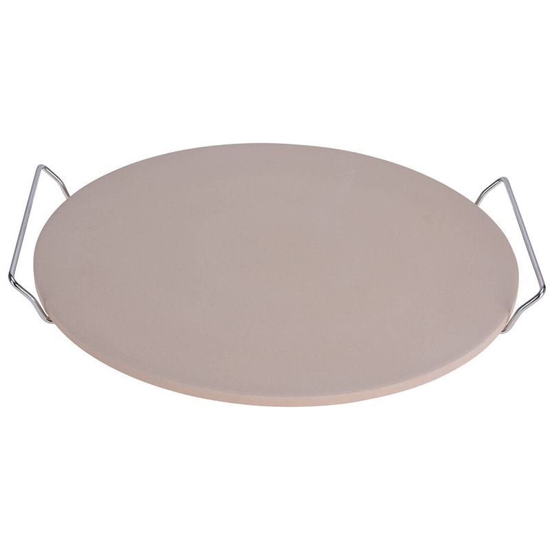 Foto van Excellent houseware pizzasteen met metalen houder 33 cm