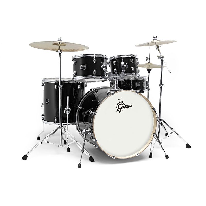 Foto van Gretsch drums ge2-e825tk-bk ge2 energy drumstel zwart