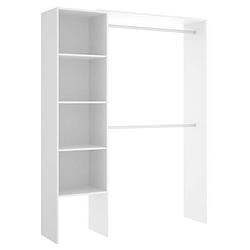 Foto van Uitbreidbare kleedkamer - witte melamine - omkeerbare montage - 1 kolom en 2 kasten - l139.5 x d40 x h 187 cm