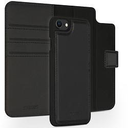 Foto van Accezz premium leather 2 in 1 wallet book case voor apple iphone se (2022 / 2020) / 8 / 7 / 6(s) telefoonhoesje zwart