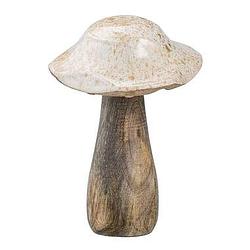 Foto van Decoratie paddenstoel - crème - ø9x15 cm - leen bakker