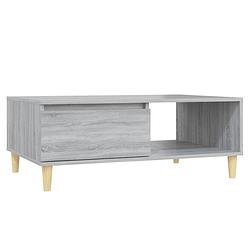 Foto van The living store salontafel - scandinavisch - grijs sonoma eiken - 90 x 60 x 35 cm - met opbergschappen