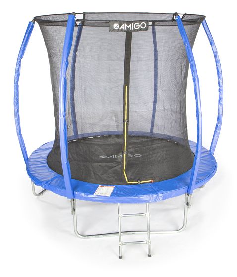 Foto van Amigo trampoline basic met veiligheidsnet en ladder 244 cm blauw