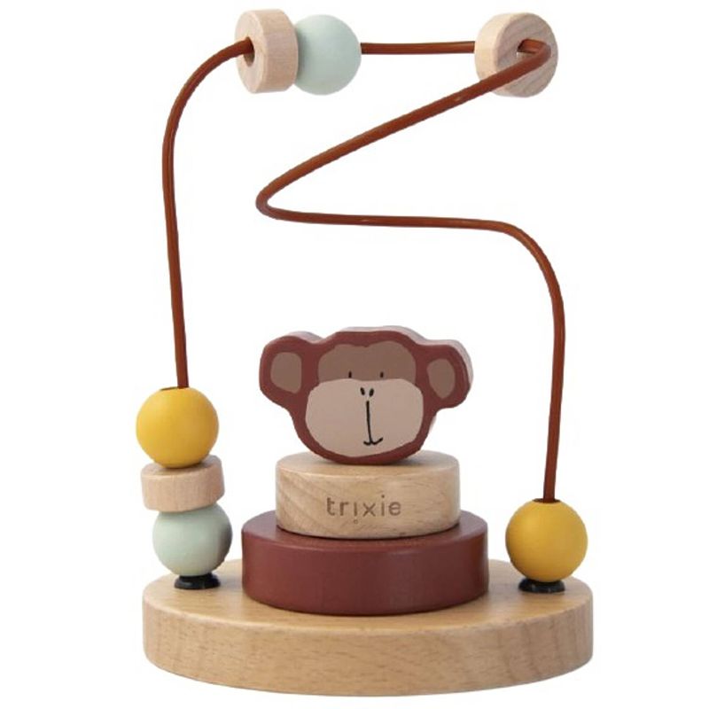 Foto van Trixie kralenframe mr. monkey junior 15 cm hout bruin