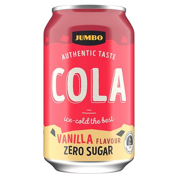 Foto van Jumbo cola vanilla flavour zero sugar blik 330ml