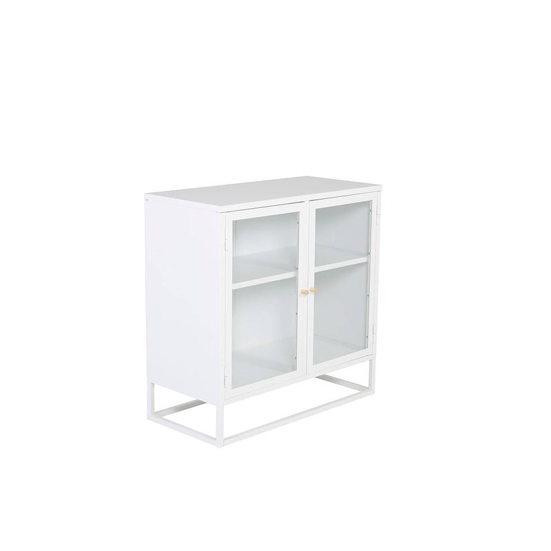 Foto van Bakal dressoir 2 glasdeuren, 2 planken, wit.