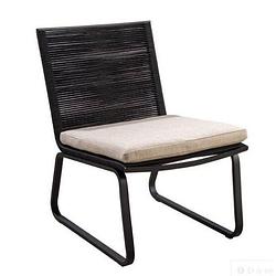 Foto van Yoi - kome lounge chair alu black/rope black/flax beige