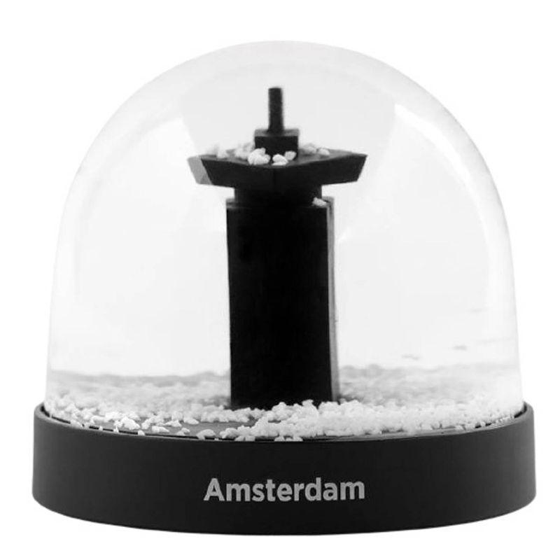 Foto van Palomar sneeuwbol city icons amsterdam 8,7 x 8 cm glas zwart