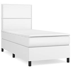 Foto van The living store boxspringbed - - bed - 203 x 90 x 118/128 cm - duurzaam kunstleer