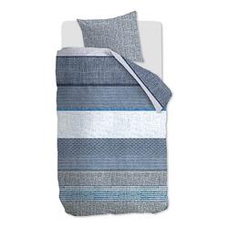 Foto van Beddinghouse dylano flanel dekbedovertrek - 1-persoons (140x200/220 cm + 1 sloop) - flanel - blue