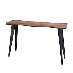 Foto van Gebor - trendy design console tafel - model megeve - metalen frame - hout look - 77x120x35cm - interieur -