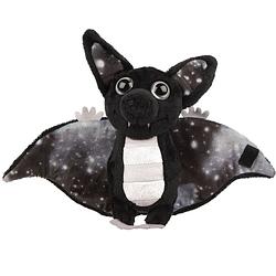 Foto van Suki gifts pluche knuffeldier vleermuis - zwart/wit - 17 cm - speelgoed - knuffeldier