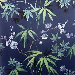 Foto van Dutch wallcoverings behang jasmine garden blauw
