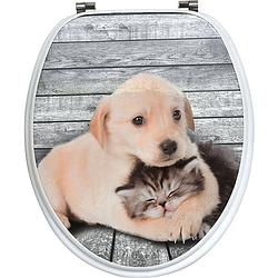 Foto van Gebor - toiletbril - toiletzitting - wc-bril - hond en kat - kitten - labrador - rvs-scharnieren -