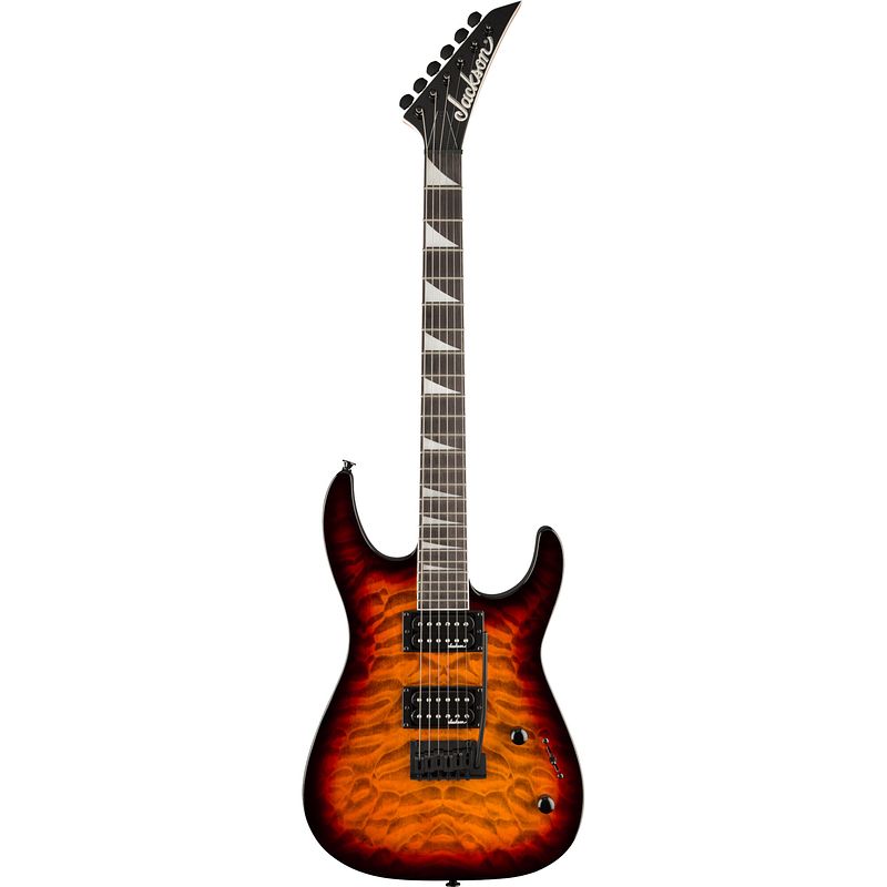 Foto van Jackson js series dinky js20 dkq 2pt transparent tobacco burst elektrische gitaar