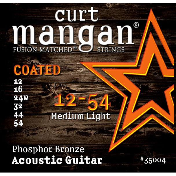 Foto van Curt mangan phosphor bronze coated 12-54 snarenset voor staalsnarige akoestische gitaar