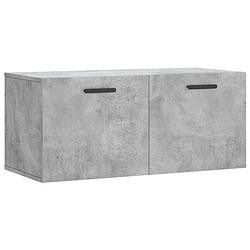 Foto van The living store wandkast betongrijs - 80x36.5x35 cm - duurzaam bewerkt hout